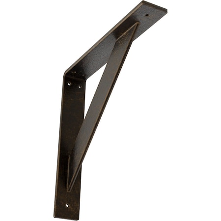 Ekena Millwork Traditional Steel Bracket, Antiqued Brass 2"W x 12"D x 12"H BKTM02X12X12TRABS